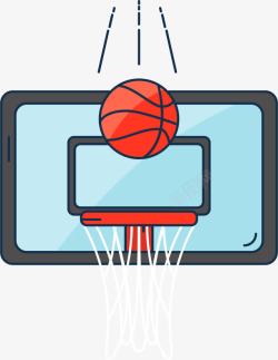 篮球筐投篮的卡通元素高清图片