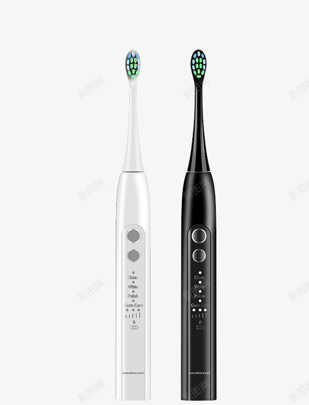 黑白两色电动牙刷psd免抠素材_88icon https://88icon.com 声波 家用套装 情侣用 成人 电动牙刷 黑白两色