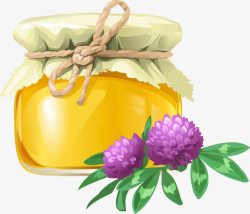 手绘槐花蜂蜜素材