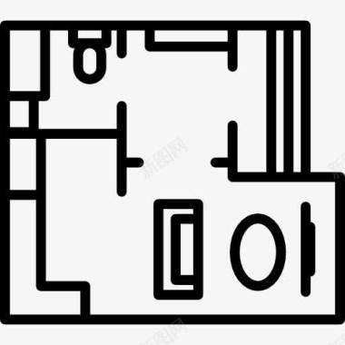 福字建筑房子的计划图标图标