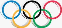 手绘五环奥运会标志素材