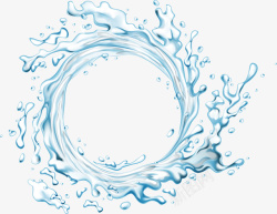 精油洗护蓝色水滴圆环洗护产品广告装饰矢量图高清图片