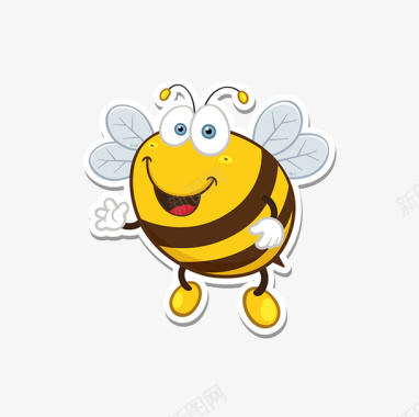 漂亮黄色蜜蜂勤劳的小蜜蜂图标图标