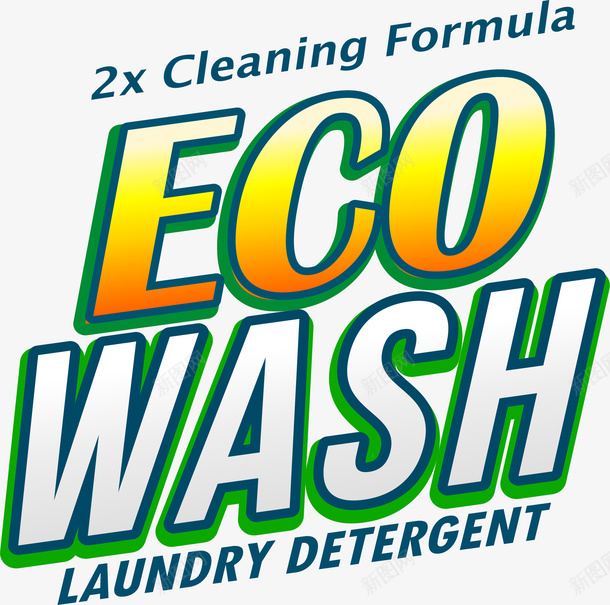 绿色环保生态洗涤矢量图eps免抠素材_88icon https://88icon.com ECO wash 干洗店 生态洗涤剂 矢量素材 绿色工艺 艺术字 矢量图