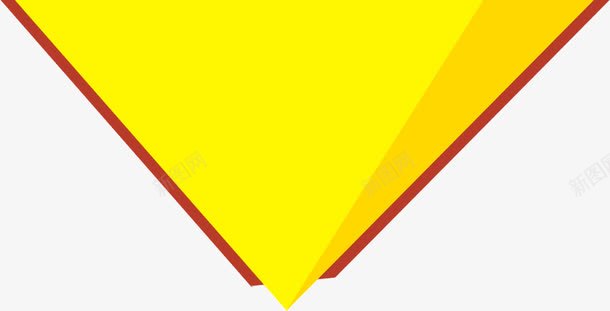 黄色倒三角形png免抠素材_88icon https://88icon.com 倒三角形 立体三角 黄色