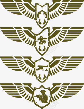 促销装饰黄褐色翅膀logo图标图标