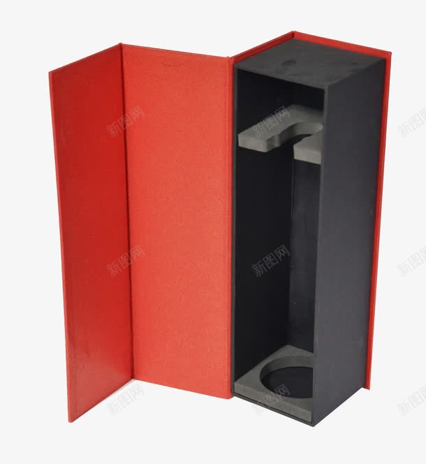 纸盒png免抠素材_88icon https://88icon.com 包装盒 外包装 盒子 红色 红酒盒 红酒礼盒 酒盒 黑色