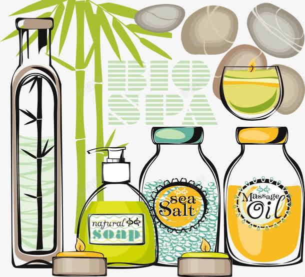 手绘SPA矢量图ai免抠素材_88icon https://88icon.com SPA 手绘 按摩 精油 香薰 矢量图