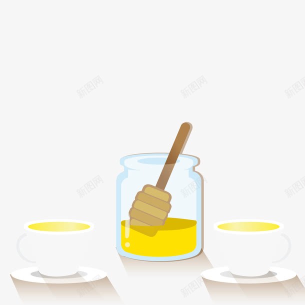 蜂蜜柚子茶png免抠素材_88icon https://88icon.com 杯子 瓶子 罐子 蜂蜜罐