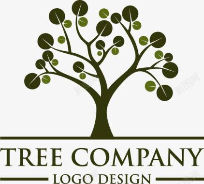 大树和小树绿色植物装饰图案图标图标