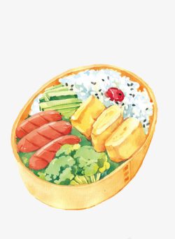 米饭蔬菜美味便当高清图片