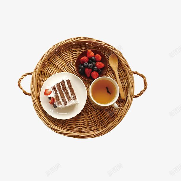 蛋糕草莓蓝莓png免抠素材_88icon https://88icon.com 一块蛋糕 下午茶 产品实物 甜点 竹编餐盘 茶点 草莓 蓝莓