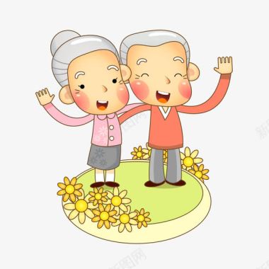 卡通幸福一家人老人装饰图案图标图标
