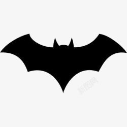 轮廓形状蝙蝠翅膀黑色剪影与开图标高清图片