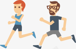 男士健身男女慢跑有氧运动矢量图高清图片