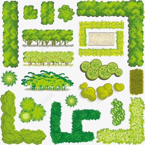 树木树丛png免抠素材_88icon https://88icon.com 俯视图 卡通 景观园林 绿色