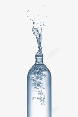 透明解渴溅起来的塑料瓶饮用水实素材