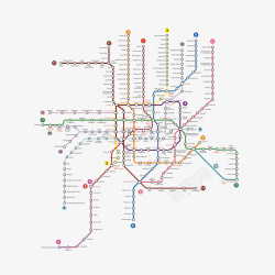 英文地铁规划线路图矢量图素材