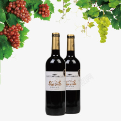 红酒庄实物红酒葡萄装饰高清图片