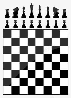 黑白手绘国际象棋盘素材