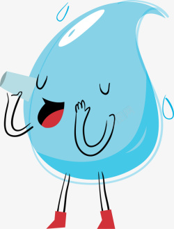 节约用水可爱卡通节水水滴高清图片