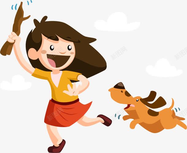 玩耍的孩子png免抠素材_88icon https://88icon.com 动物 卡通小朋友 奔跑的孩子 小狗