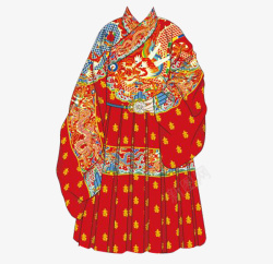 中国古代服饰大红色云锦服饰高清图片