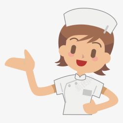 女性护士卡通风格女护士欢迎手势矢量图高清图片