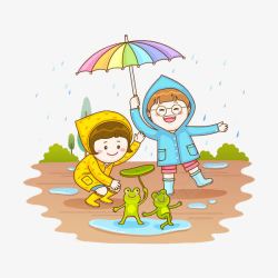 老师的爱老师下雨天在玩耍高清图片