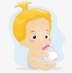 婴儿喝奶素材