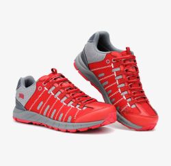 透气鞋红色网布状运动鞋高清图片
