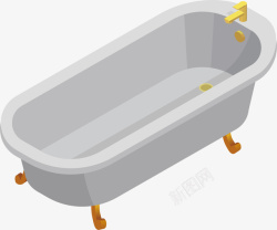 浴缸泡澡白色的浴缸矢量图高清图片