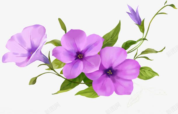 紫色唯美花朵花藤png免抠素材_88icon https://88icon.com 紫色 花朵