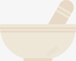 DIY面膜碗米黄色扁平捣药碗高清图片