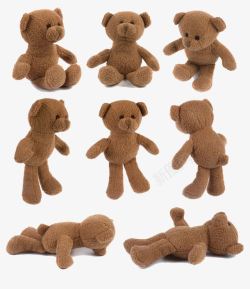 公仔布各种姿势的小熊玩具高清图片