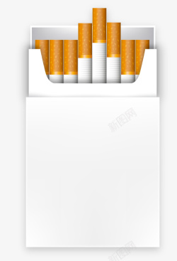 白色简约立体香烟盒素材