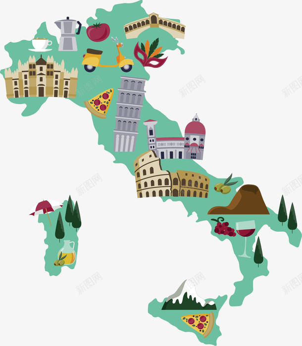 意大利旅游季地图矢量图ai免抠素材_88icon https://88icon.com 地图 意大利 意大利地图 意大利城市地图 意大利旅游地图 旅游 旅游地图 矢量png 矢量图