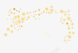 排列拱形星星金色漫天飞舞的小星星高清图片