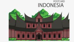 出国旅游印度尼西亚矢量图素材