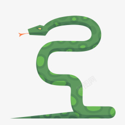 眼镜蛇免扣元素卡通绿色的眼镜蛇矢量图高清图片