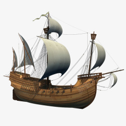 多个帆布木头帆船捕鱼船只素材