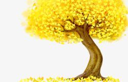 黄色树干黄色的树高清图片