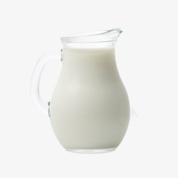 装满牛奶饮料的广口瓶实物素材