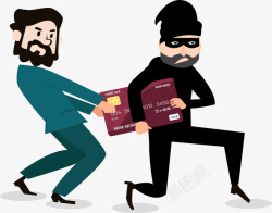 抢劫银行卡的贼矢量图素材