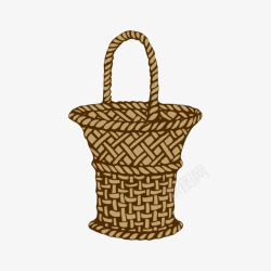 瘦小棕色手工瘦小的篮子编织物卡通高清图片
