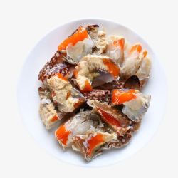 海鲜绿色食品切块的梭子蟹高清图片