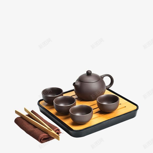 紫砂旅行茶具套装png免抠素材_88icon https://88icon.com 产品实物 实木 客厅茶具 煮茶茶具 茶杯 陶瓷茶盘