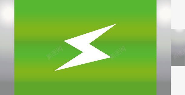 绿色闪电充电图标图标