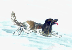 奔跑的狗奔跑的水墨狗高清图片