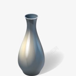 银色细长瓷瓶中国风素材